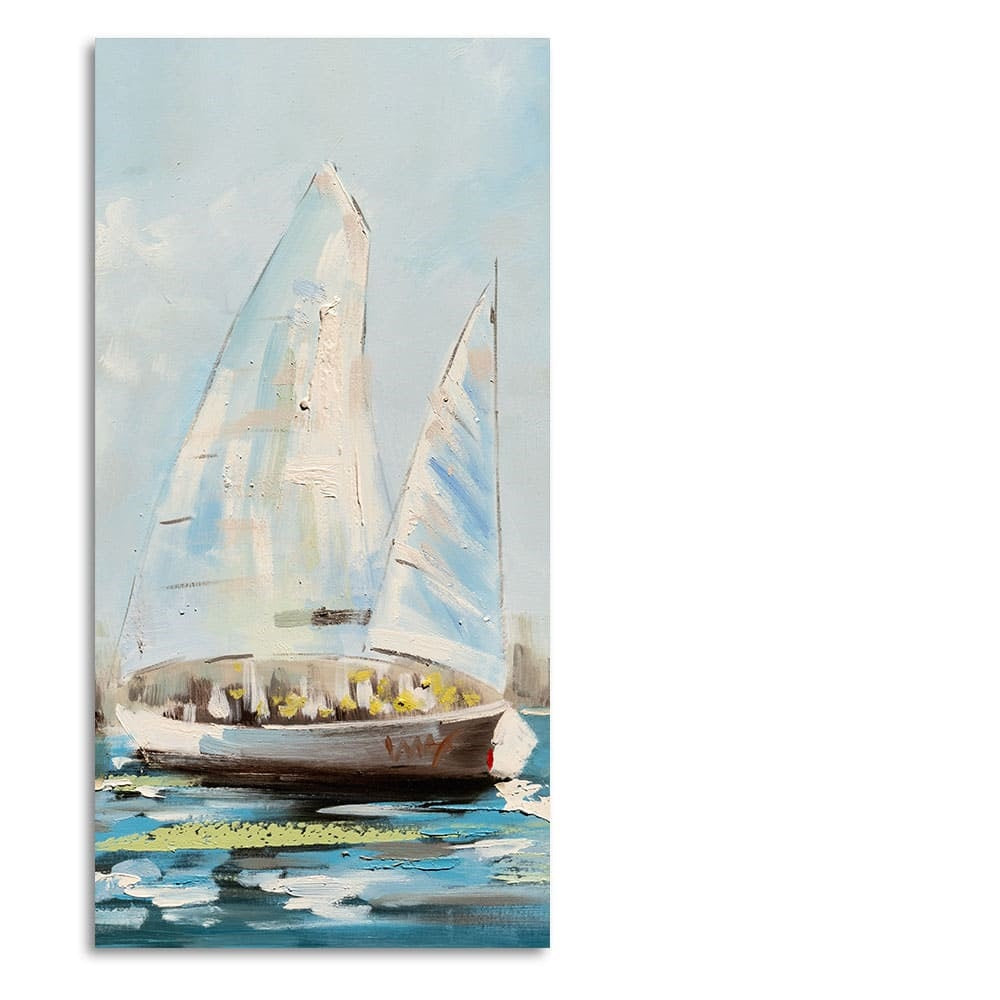 Watercolor Painting of Sailing Boats Premium Canvas Wall Painting