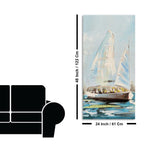 Watercolor Painting of Sailing Boats Premium Canvas Wall Painting