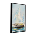 Watercolor Painting of Sailing Boats Premium Canvas Wall Painting