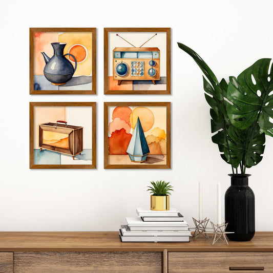 Watercolor Still Life Wall Frame Set of Four