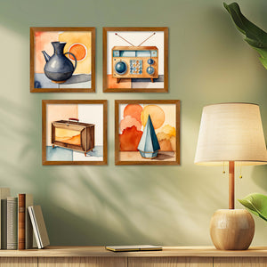 Watercolor Still Life Wall Frame Set of Four