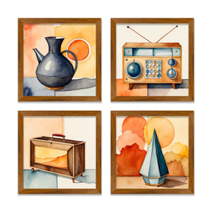 Watercolor Still Life Wall Frame Set of Four