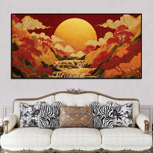 waterfall-mountain-abstract-canvas-wall-painting-for-living-room