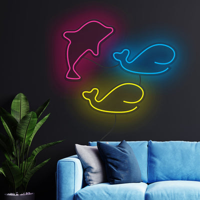 Whale Dolphin Fish Neon Light Sign LED Light