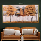 Whispering Trees Hand Painted Wall Painting with Floating Frame
