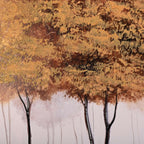 Whispering Trees Hand Painted Wall Painting with Floating Frame