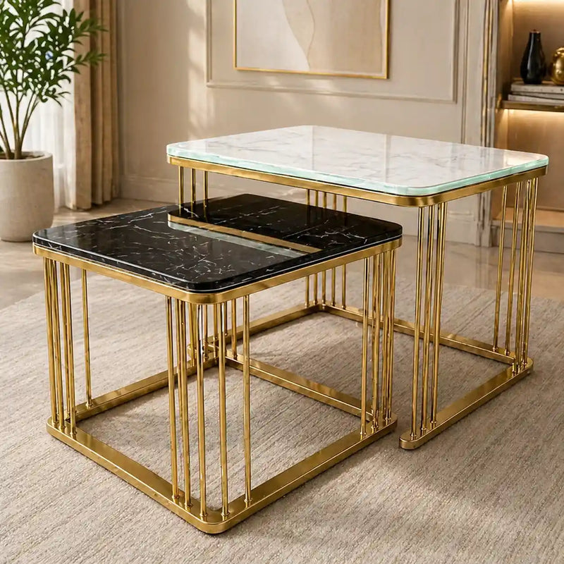 white-black-square-shape-metallic-marble-table-set-of-2