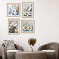 White Blossom Wall Art Frame Set of 4