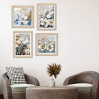 White Blossom Wall Art Frame Set of 4