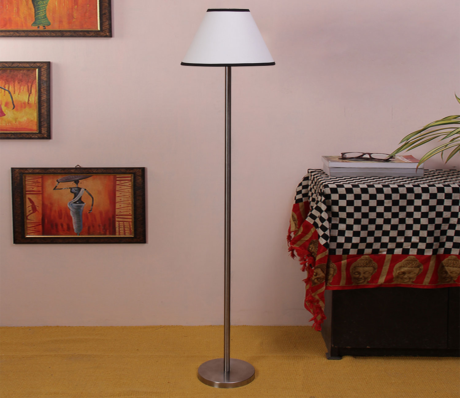 White Color Decorative Conical Designer Steel Floor Lamp