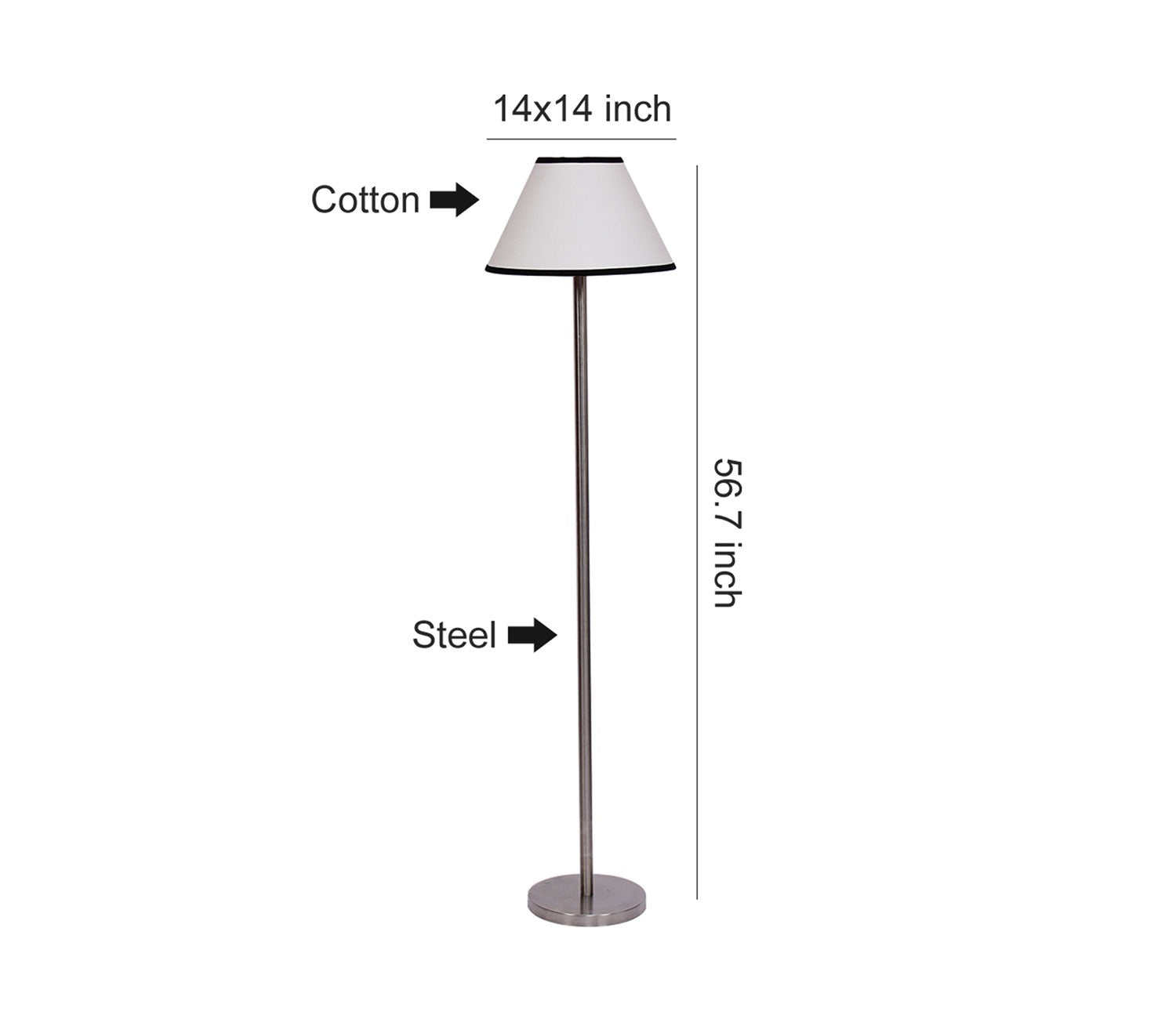 White Color Decorative Conical Designer Steel Floor Lamp