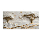 White & Golden Tranquil Landscape 3D Canvas Wall Painting