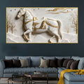 White Horse Scenic 3D Canvas Wall Painting