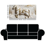 White Horse Scenic 3D Canvas Wall Painting