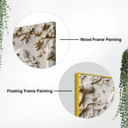 White Horse with Golden Mane in Floral Garden 3D Canvas Wall Painting