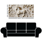 White Horse with Golden Mane in Floral Garden 3D Canvas Wall Painting