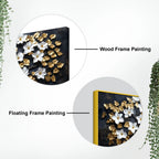 White Magnolia Tree with Golden Leaves 3D Canvas Wall Painting