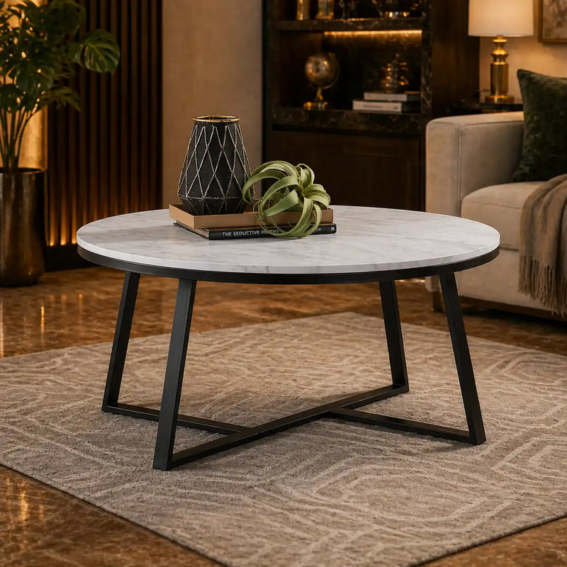 white-marble-round-coffee-table-set-of-2-with-faux-marble