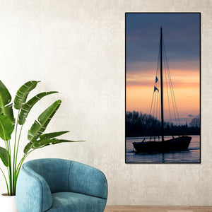 Boat at Sunset Canvas Wall Painting