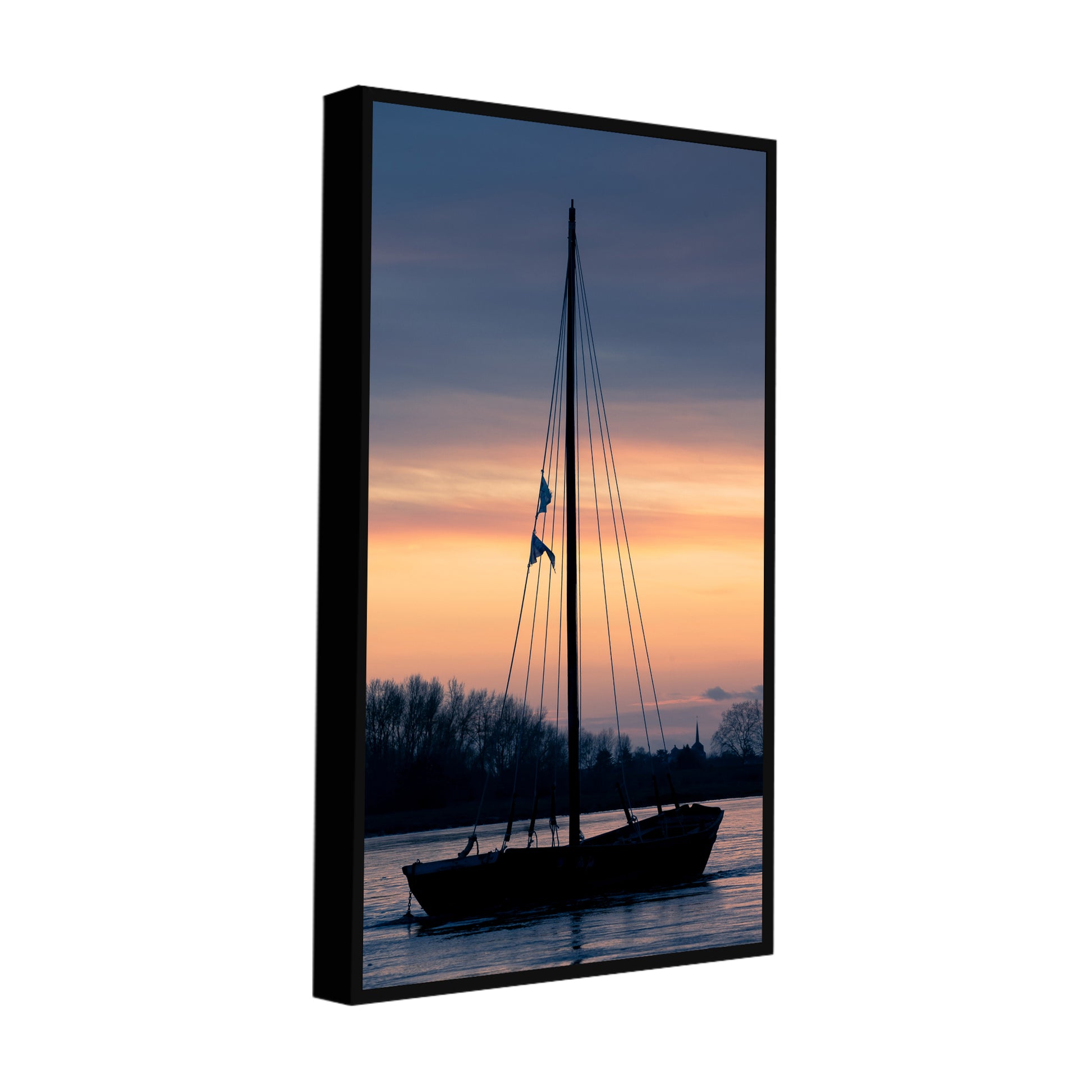 Boat at Sunset Canvas Wall Painting