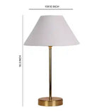 White Solid Traditional Bedside Table Lamp with Golden Finish Base