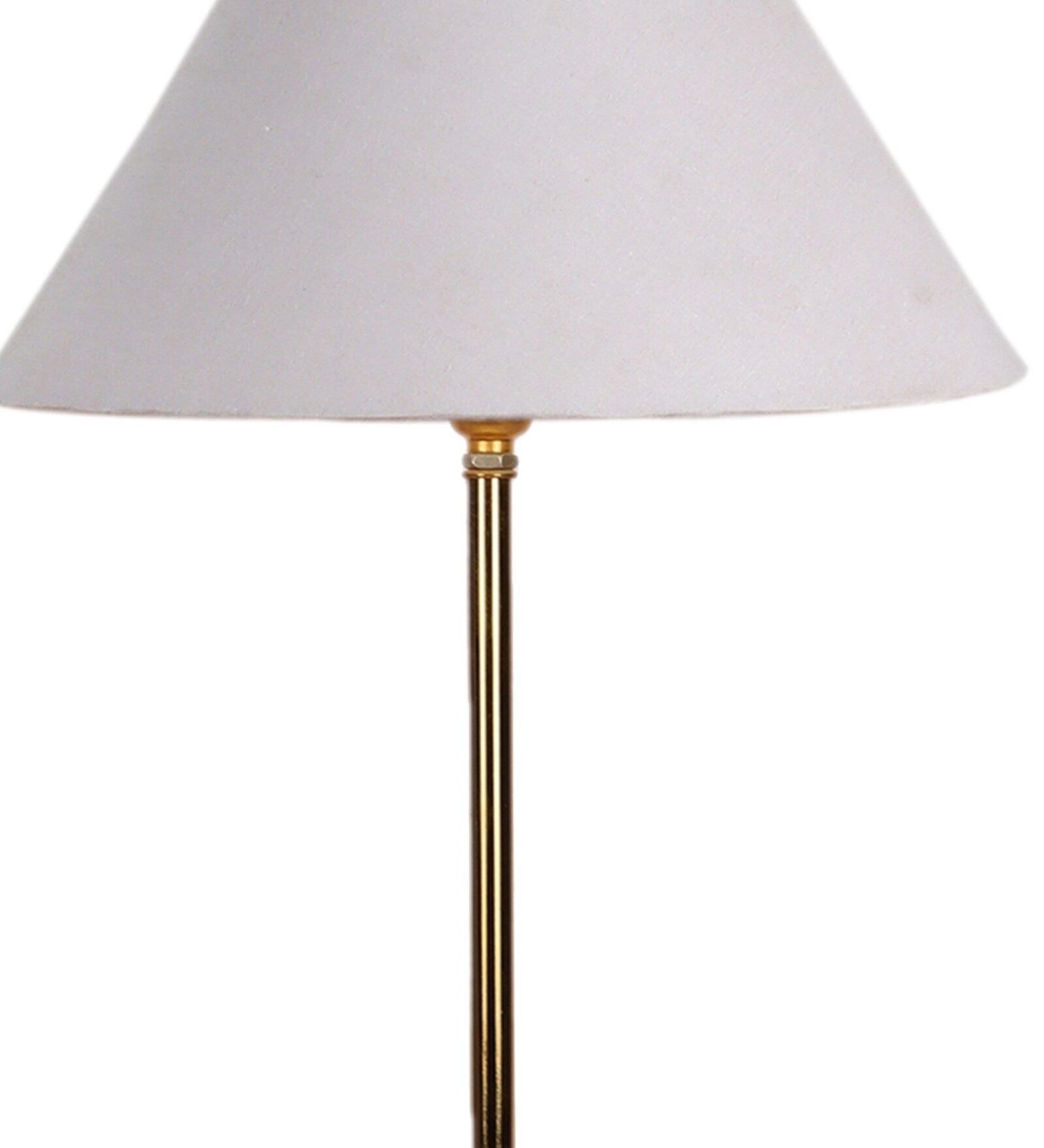 White Solid Traditional Bedside Table Lamp with Golden Finish Base