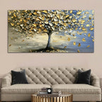 Wide Abstract Tree Canvas Painting for Wall Art Decoration
