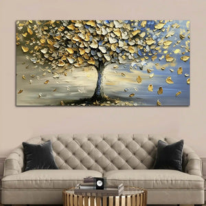 Wide Abstract Tree Canvas Painting for Wall Art Decoration