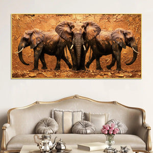 Wildlife Elephant Abstract Canvas Wall Painting