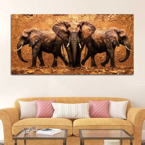 Wildlife Elephant Abstract Canvas Wall Painting