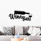 Wine Bottle with Glass Bar Sign Metal Art Wall Decor