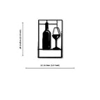 Wine Bottle with Glass Design Bar Metal Art Wall Decor
