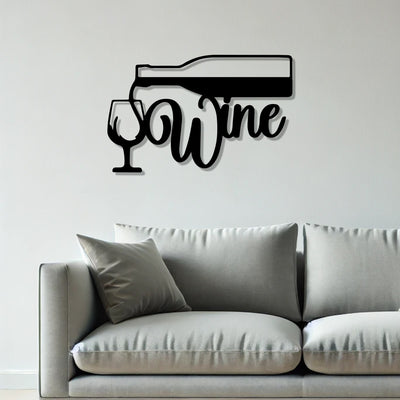 Wine Pouring in Glass Metal Wall Art Decor