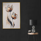 Winter Bloom Framed Crystal Glass Painting
