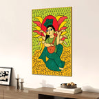 Woman Playing Veena Canvas Painting | Indian Home Wall Art