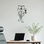 Woman Reading Book Silhouette Metal Art Wall Decor