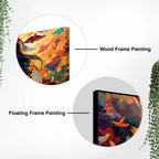 Woman Surrounded by Birds in a Garden of Color and Freedom Abstract Canvas Wall Painting