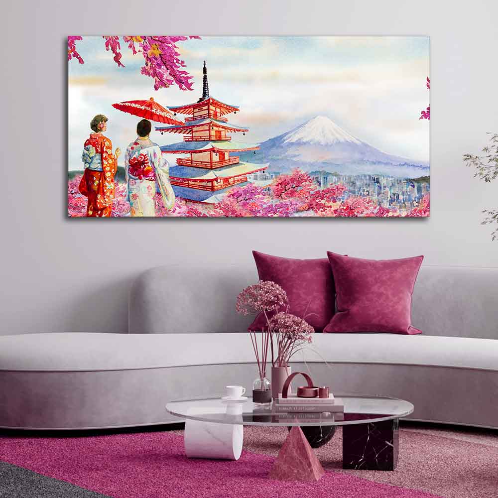 Women in Kimono Canvas Wall Painting