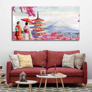 Women in Kimono Canvas Wall Painting