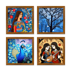 Women Portrait Modern Art Wall Frame Set of Four