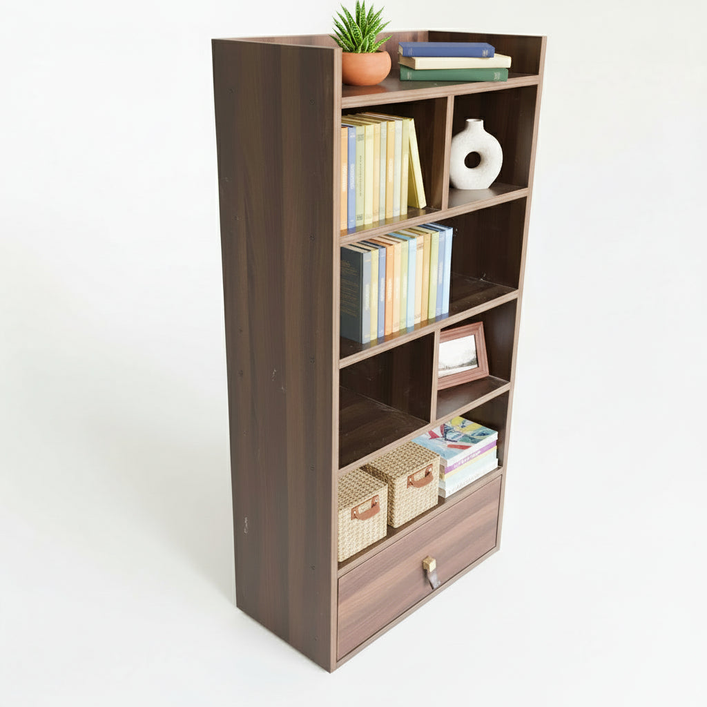 Wooden Book Rack with Storage Drawer | Modern Home & Office Bookshelf