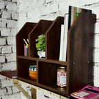 Wooden Desk File Organizer | Multi-Slot Document Storage Rack