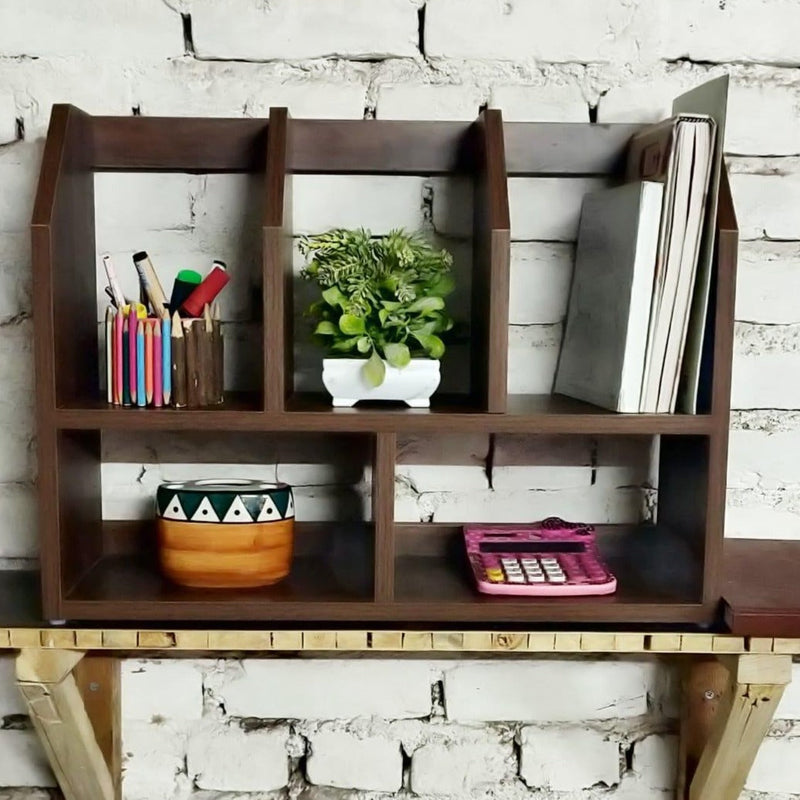 Wooden Desk File Organizer | Multi-Slot Document Storage Rack