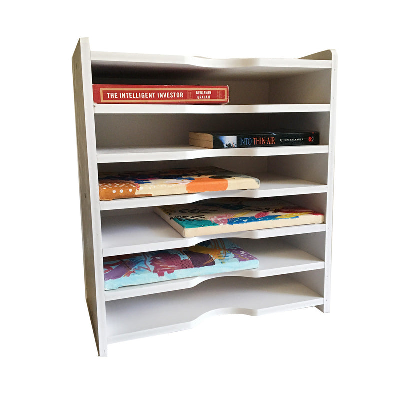 Wooden Desk File Organizer | Multi-Tier Office Document Storage Rack