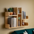 Wooden Desktop Book Rack with Multi Storage Shelves