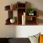 Wooden Desktop Book Rack with Multi Storage Shelves