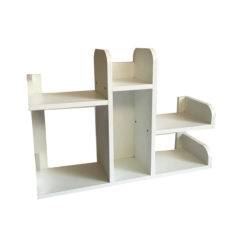 Wooden Desktop Book Rack with Multi Storage Shelves