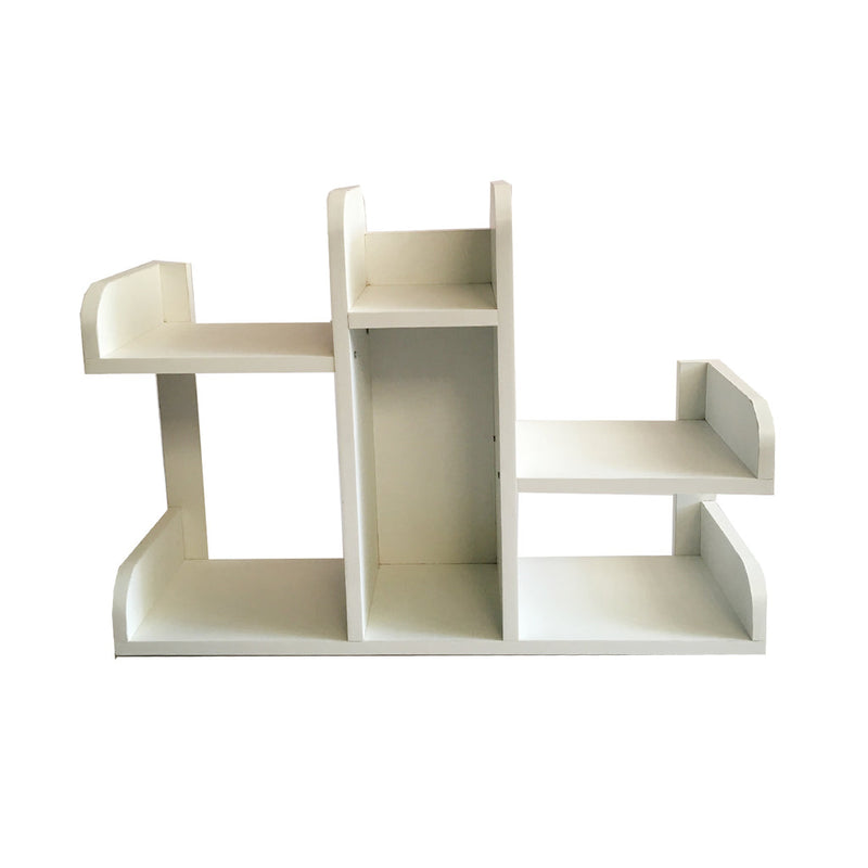 Wooden Desktop Book Rack with Multi Storage Shelves