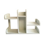 Wooden Desktop Book Rack with Multi Storage Shelves