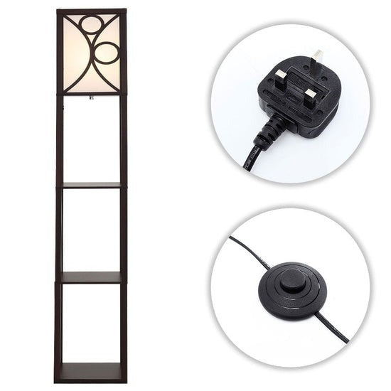 Wooden Display Shelf Lamp for Bedroom and Living Room